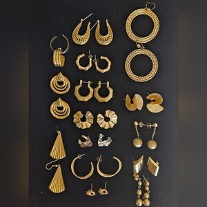 Elegant Gold-Tone Earring Lot